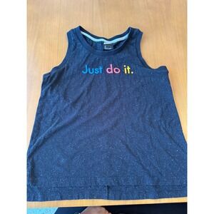 Nike Just‎ Do It Tank Top Black Confetti Sleeveless Athletic Shirt